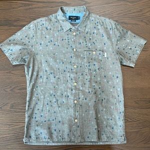 Paul Smith Mens shirt sleeve shirt paint drop pattern.